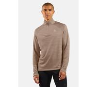 Odlo Pull À Manches Longues Et Col Zippé Run Easy Pour Homme, S, Beige