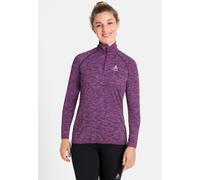 Odlo Pull à manches longues et col zippé Run Easy Yakwarm pour femme, L, violet