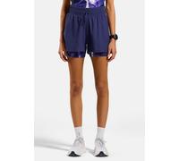 Odlo Short de running 2 en 1 imprimé 3 inch Zeroweight pour femme, M, blau
