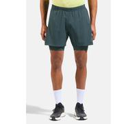 Odlo Short de running 2 en 1 Zeroweight 5 Inch pour homme, XL, vert