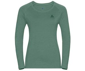 Odlo Sweat-Shirt à col Rond Concord pour Femme Crème de Menthe-Fleur imprimé Feuille SS20, XS