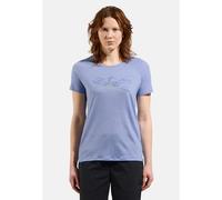 Odlo T-shirt à inscription Run Bike Hike Ascent Performance Wool 130 pour femme, L, blue