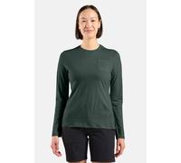 Odlo T-shirt à manches longues en laine mérinos 200 avec poche Ascent pour femme, XL, vert