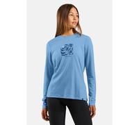 Odlo T-shirt à manches longues en laine mérinos 200 Nature Lover Ascent pour femme, S, blue