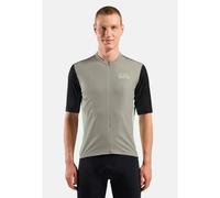 Odlo T-shirt de cyclisme Essential Heritage Print zippé pour homme - Cyclisme - beige, S