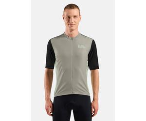 Odlo T-shirt de cyclisme Essential Heritage Print zippé pour homme - Cyclisme - beige, S