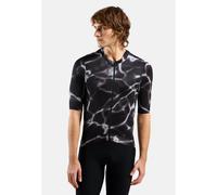 Odlo T-shirt de cyclisme Zeroweight Pro Print zippé pour homme, XXL, noir