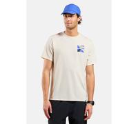 Odlo T-shirt en coton mélangé Ascent avec imprimé Nautical Flags pour homme, L, beige