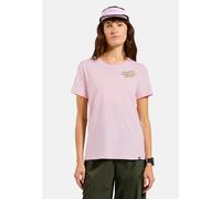 Odlo T-shirt en mélange de coton THERE’S MORE OUT THERE pour femme - Randonnée, Casual Comfort - rose, M