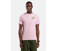 Odlo T-shirt en mélange de coton THERE’S MORE OUT THERE pour homme - Randonnée, Casual Comfort - rose, L