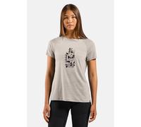 Odlo T-shirt imprimé en laine mérinos mélangée 130 pour femme, M, beige