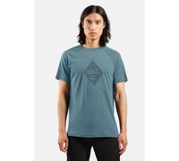 Odlo T-shirt imprimé en laine mérinos mélangée 130 pour homme, S, blau