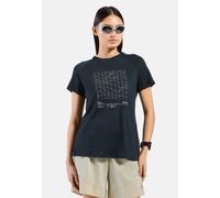 Odlo T-shirt Mérinos Tencel Hyper Map pour femme, M, bleu marine