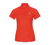 Odlo T- Shirt S/S 1/2 Reißverschluss Chip Lo Femme, Tomate de Cerise, s