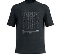 Odlo - T-shirt ultraléger et respirant - Merino Tencel Hyper Map Tee M Black Melange pour Homme en Laine - Taille S - Blanc Blanc S