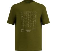 Odlo - T-shirt ultraléger et respirant - Merino Tencel Hyper Map Tee M Guacamole Melange pour Homme en Laine - Taille XL - Kaki Kaki XL