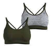 Odlo - Brassière respirante - Seamless Low Bra W Deep Depths/Grey Melange pour Femme - Taille L - Kaki Kaki L