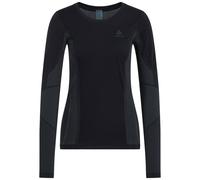 ODLO Zeroweight Pk Windproof Warm Bl Top Crew Neck L/s W - Femme - Gris / Noir - taille L- modèle 2025