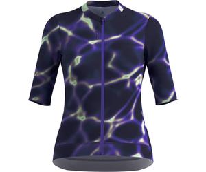 ODLO Zeroweight Pro Print Tshirt S/u Collar S/s Full Zip W - Femme - Violet / Noir / Blanc - taille L- modèle 2025