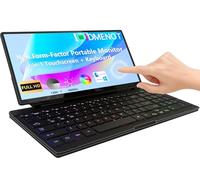 odmenot Extension d'écran de clavier tactile portable de 32,5 cm avec clavier de jeu silencieux, écran pliable, moniteur USB-A de type C pour ordinateur de bureau, mini PC, ordinateur portable