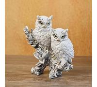 ODMYZG Figurines de Hibou,Décoration de Hibou, Petits Articles de décoration, décoration de Sculpture pour la Maison, Le Bureau, la Table. Cadeaux pour Les Amateurs de Hibou. (Deux hiboux Blancs)