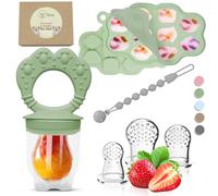 o'doe Mangeoire à fruits en silicone pour enfants, plateau congélateur avec couvercle pour la préparation en lots, introduction de nouveaux aliments, moules à glaçons au lait maternel, jouets