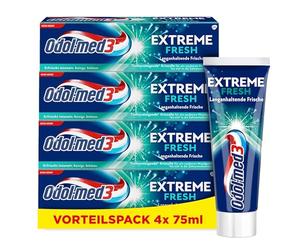 Odol-med3 Extreme Clean Dentifrice frais longue durée 4 x 75 ml
