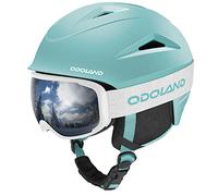 Odoland Casque de Ski, Casque de Neige avec Lunettes, Casque Antichoc, Coupe-Vent, de Sécurité pour Sports de Neige et Lunettes de Protection pour Hommes, Femmes et Jeunes(Vert Claire, S)