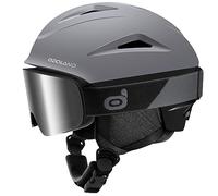 Odoland Casque de Ski et Snowboard, Casque À Neige avec Lunettes de Ski Anti-buée Anti-UV léger Adultes Hommes Femmes Jeunes, Antichoc et Universel pour Skating (Gris, L)