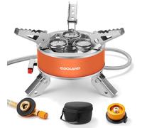 Odoland Réchaud de camping 4000 W, coupe-vent, réglable, léger, réchaud à gaz de randonnée, brûleur de propane portable avec boîte en EVA pour camping en plein air et randonnée