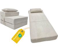 Odolplusz matelas confort pour invités | Matelas pliant avec oreiller | Matelas pliant avec niveau de fermeté universel | 70 x 200 x 15 cm , beige