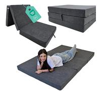 Odolplusz Matelas Pliant en Mousse, 120 x 200 x 10 cm, Portable, Matelas Double, Pliable et Compact | Matelas pour invités Matelas de Voyage | Housse Amovible | Convient pour Le Voyage Camping (Gris)