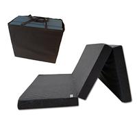 Odolplusz Matelas pliant, fabriqué en UE, utilisable comme matelas d'invités, noir, avec sac, 80 x 200 cm