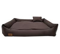 Odolplusz Niche pour Chien de Grande Taille, avec Coussin Réversible, Housse Amovible et Lavable, Marron