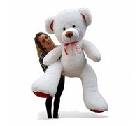 Odolplusz Ours en peluche géant 160 cm - Doudou pour bébé - Ours géant en peluche - XXL - Idée cadeau d'anniversaire (blanc)