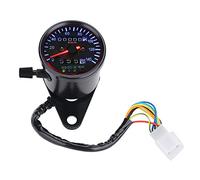 Odomètre de moto, rétroéclairage LED 12 V Moto Double tachymètre Odomètre Compteur de vitesse Kit de jauge Cafe Racer
