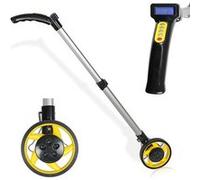 Odometre a Roue Electronique - Distance 0 a 99,9 km - Roue de Mesure Ø 16cm - Ecran LCD - Manche Aluminium Telescopique 80 cm - Sac de transport