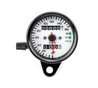 Odomètre Tachymètre Compteur de vitesse universel vintage à trois lumières, couleur noire, fond blanc, double kilométrage, 12 V, pour moto