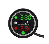 Odomètre Tachymètre Thermomètre électronique 4 en 1 pour moto, affichage numérique 9-24 V, température de l'eau, voltmètre, alarme basse tension