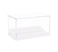 Odoria Boîte de Présentation Acrylique avec Étage : Vitrine Transparent avec Base Blanc pour Figurines Jouets Blocs de Construction Collection Rangement Anti-poussière Empilable Montage Requis