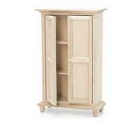 Odoria Maison de Poupée Armoire de Rangement: Échelle 1/12 Miniature Dressing Placard Penderie pour Chambre à Coucher Vestiaire Vintage Victorien - Mini Meuble Bois Naturel Non Peint