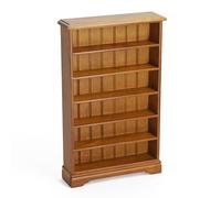 Odoria Maison de Poupée Bibliothèque Miniature: 1/12 Échelle Étagère à Livre Salon Bureau Moderne - Mini Armoire Mural Meuble Bois Marron