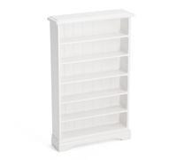 Odoria Maison de Poupée Bibliothèque Miniature: 1/12 Échelle Étagère à Livre Salon Bureau Moderne - Mini Armoire Mural Meuble Bois Blanc