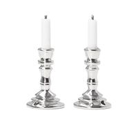 Odoria Maison de Poupée Bougeoir Miniature: 1/12 Échelle Chandelier d'argent Flambeau avec Bougie pour Salon Chambre à Coucher - Mini Accessoire Vintage Métal 2 Pièces