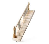 Odoria Maison de Poupée Escalier Miniature: Échelle 1/12 Escalier et Accoudoirs pour Jardin Fée - Mini Meuble Bois DIY Construire Chantier Non Peint Gauche, Assemblage Nécessaire