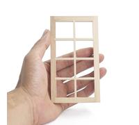 Odoria Maison de Poupée Fenêtre Treillis: Échelle 1/12 Miniature Fenêtre Visualisation 8 Grilles Meuble Bois - Mini Élément de Construction DIY Maquette Non Peint pour Diorama