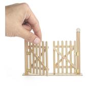 Odoria Maison de Poupée Porte Clôture: Échelle 1/12 Miniature Clôture Jardin Rustique Diorama - Mini Barrière Garde-Corps Bois Non Peint Plante Pot de Fleur DIY Assemblage Requis