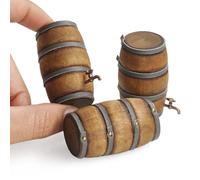 Odoria Maison de Poupée Tonneau en Bois: 3 Pièces Échelle 1/12 Miniature Fût de Vin Vieillissement Chêne Vintage Rétro pour Bar Fête Liqueur Alcool - Mini Fontaine à Boisson Bière Distributeur Jardin