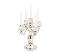 Odoria Miniature 1/12 Bougeoir Chandelier 5 Branches Accessoire Maison de Poupée, Argent