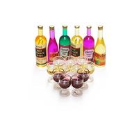Odoria Miniature 1/12 Bouteille de Vin 6Pcs et Verre à Vin 12Pcs Accessoire Maison de Poupée